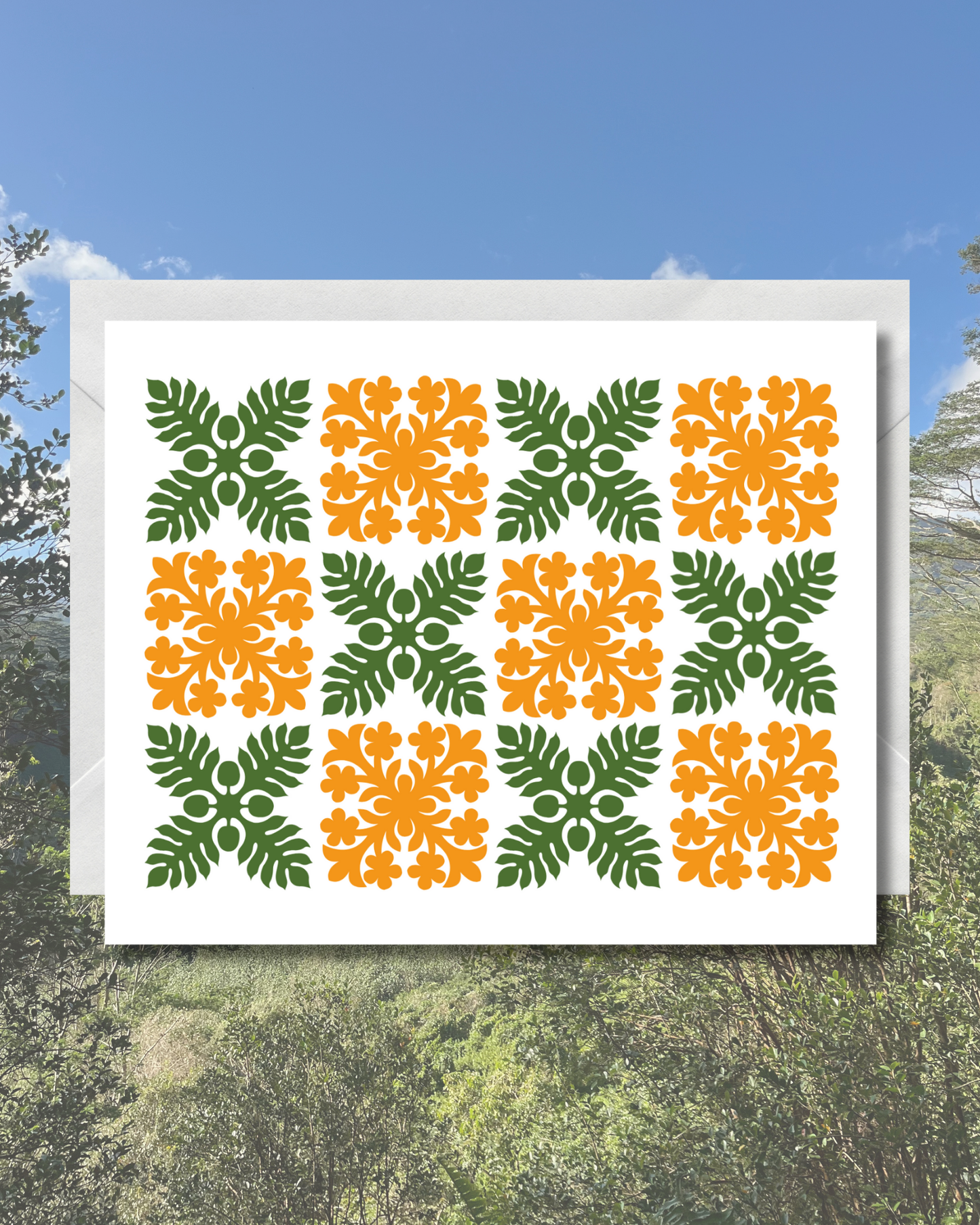 Hawaiian Quilt Greeting Card